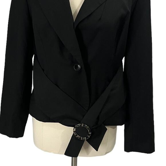 NINE WEST Black Leopard Blazer SZ 12 - Picture 5 of 9
